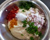 A picture of step 1 of Moong and Urad daal Pakodi.