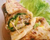 Foto langkah ke 5 dari resep Wraps Telur dadar&Tempe kaya protein.