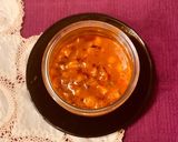 A picture of step 8 of Polenta with Mushrooms and Sausage Cooked in a Jar in the Microwave.