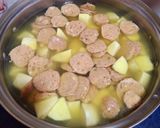 Hình bước làm 3 của món Canh bò viên nấu khoai môn