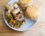 A picture of step 17 of Chicken Pot “No Pie” with Buttermilk Biscuits.