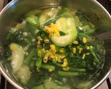 Hình bước làm 5 của món Canh Mướp&Mồng Tơi Nấu Bắp