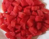 A picture of step 1 of Watermelon salad.