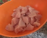 A picture of step 1 of Teriyaki chicken.
