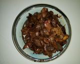 A picture of step 2 of White rice,palm oil stew and veg.sauce.