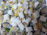 Budín de verduras con costra de pan
