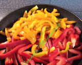 A picture of step 2 of Pork Loin Cutlets with Bell Peppers (Skillet Recipe).