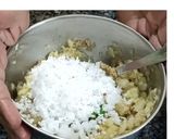 A picture of step 3 of Khamang Kakdi (Maharashtrian style cucumber salad (Koshimbir).