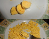 Foto del paso 4 de la receta: Huevos rellenos con humus y crocante de jamón