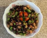A picture of step 2 of 3 bean salad.