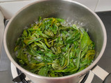 Bobor daun singkong tahu cue