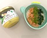 Hình bước làm 1 của món Cháo Yến Mạch Cá Hồi Rau Ngót