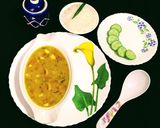 A picture of step 8 of Shahi Moong Dal.