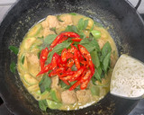 A picture of step 7 of Green Curry with Pork Balls.