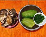 Hình bước làm 1 của món Cơm 1 người #1- Su Su xào hàu sữa + Canh Hến rau ngót