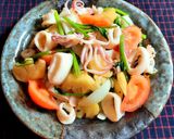 Hình bước làm 6 của món Mực xào thơm cà