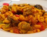 Foto del paso 6 de la receta Fideuá de verduras, champiñones y solomillo de cerdo