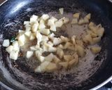 A picture of step 2 of Sabudana khichdi cones.