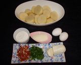 A picture of step 1 of Potato balls with prosciutto and mozarrella cheese.
