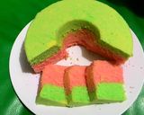 Foto langkah ke 13 dari resep Bolu kukus singkong pandan & strawberry.