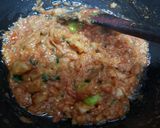 A picture of step 4 of Brinjal karahi.