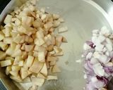 A picture of step 1 of Aloo spinach curry.