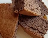 A picture of step 10 of Japanese chocolate cotton sponge cake.