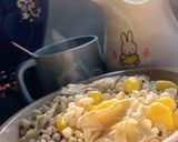 รูปขั้นตอนการทำที่ 3 ของ ลูกเดือยแปะก๊วยนมสด ใส่ฟองเต้าหู้Hot/iced milked with millet, ginkgo & tofu sheet