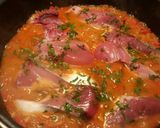 Foto del paso 15 de la receta Ventrescas de bonito, en salsa de cebollas rojas tomates verdes
