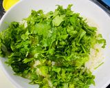 Hình bước làm 11 của món Cơm ngò rí nước cốt dừa & Cá hồi áp chảo da giòn