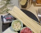 Foto langkah ke 1 dari resep Creamy Garlic Beef Pasta.