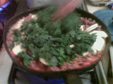 Macarrones con espinacas y zuquini