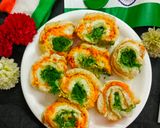 तिरंगा रोल सैंडविच - ट्राई कलर सैंडविच रेसिपी चरण 10 फोटो