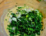 A picture of step 4 of Bajra Methi Chilla or Millet Pancake.