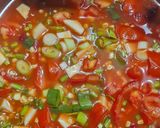 Zelleres paradicsomleves, sajtos, kukoricatallérokkal (vegán) recept fázis 4 fotója