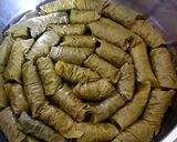 A picture of step 4 of Stuffed Grape Leaves (Dolmadakia).