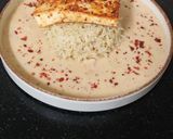 A picture of step 14 of Peri Peri Paneer Steak Bowl served with Herbed Rice and Peri Peri Sauce.