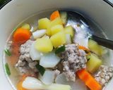 Hình bước làm 2 của món Canh củ nấu thịt bằm