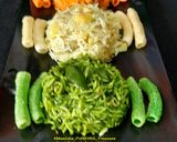 A picture of step 4 of Tricolor Pulav.