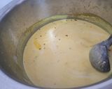A picture of step 5 of Fulori Kadhi (UP style Pakoda Kadhi).
