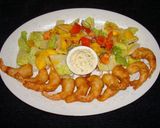 A picture of step 7 of Beer batter shrimps and mango salad.