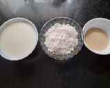 A picture of step 2 of Janmashtami special coconut sooji barfi.