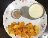 A picture of step 1 of Mango Shake.