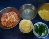 A picture of step 3 of Chicken with pickled pineapple.