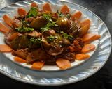 A picture of step 9 of Nagpuri style Wanga batata saoji masala zhanzhanit bhaji (brinjal potato sabji).