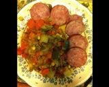 Une image de l'étape 4 de Saucisson de Lyon jardinière de légumes.