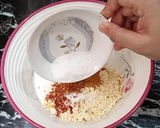 A picture of step 2 of 3 color Pakora Karhi.