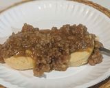 A picture of step 11 of Biscuits and Sausage Gravy Gluten free (can be made dairy free).