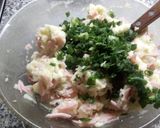 Foto del paso 4 de la receta: Puré de papas dos quesos con jamón y verdeo