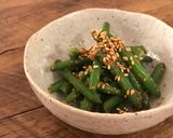 A picture of step 3 of Green Beans with Sesame sauce (Goma-ae).
